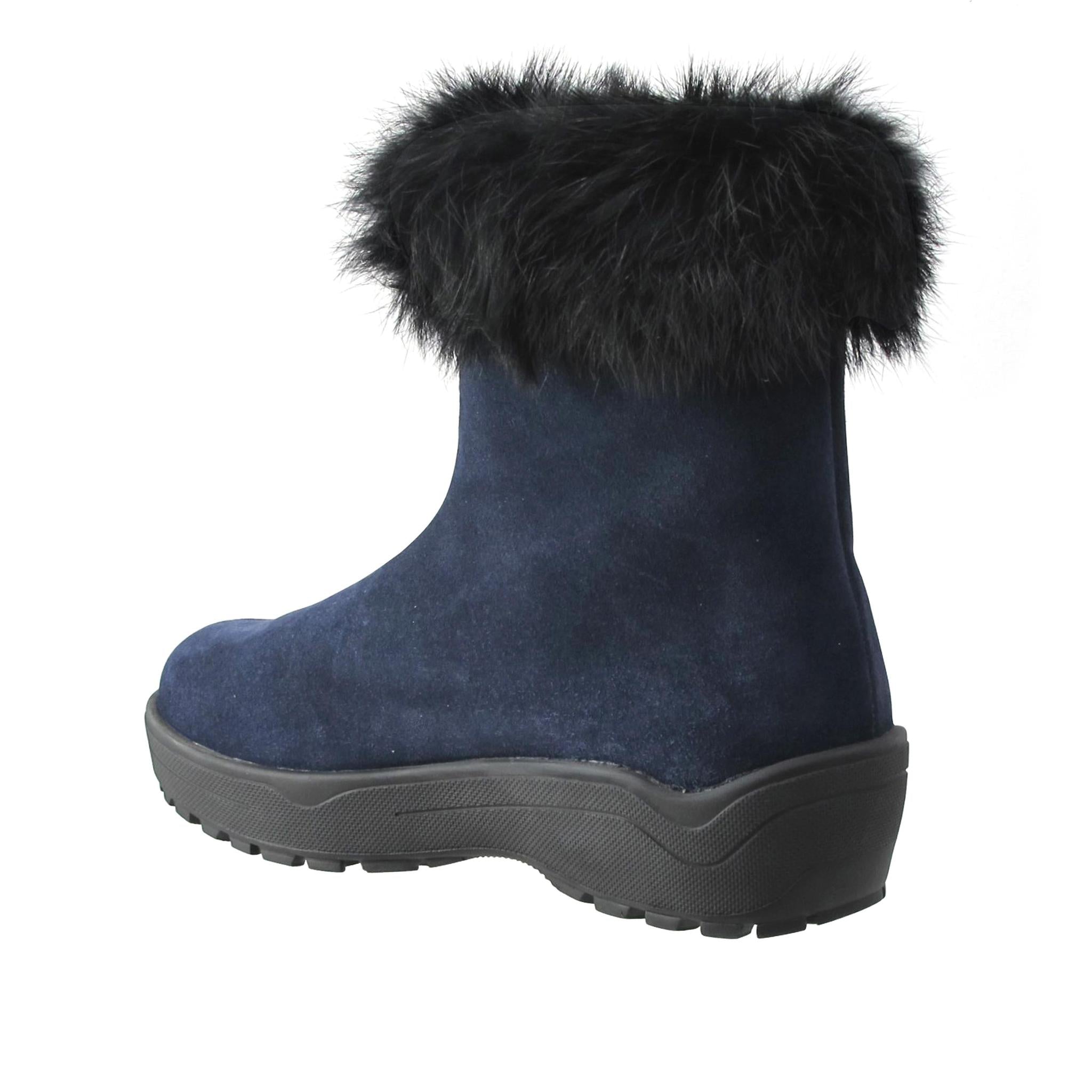 Navy blue 2025 fur boots